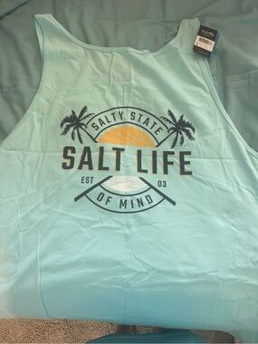Salt Life Seafoam Graphic Tank with Palm & Sun